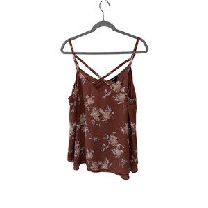 Torrid Floral Double Strap Layered Chiffon Tank Top Size 1